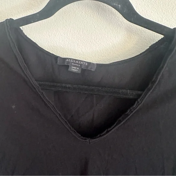 All Saints Small Black Emelyn Tonic Short Sleeve Tee Staple - Picture 11 of 12
